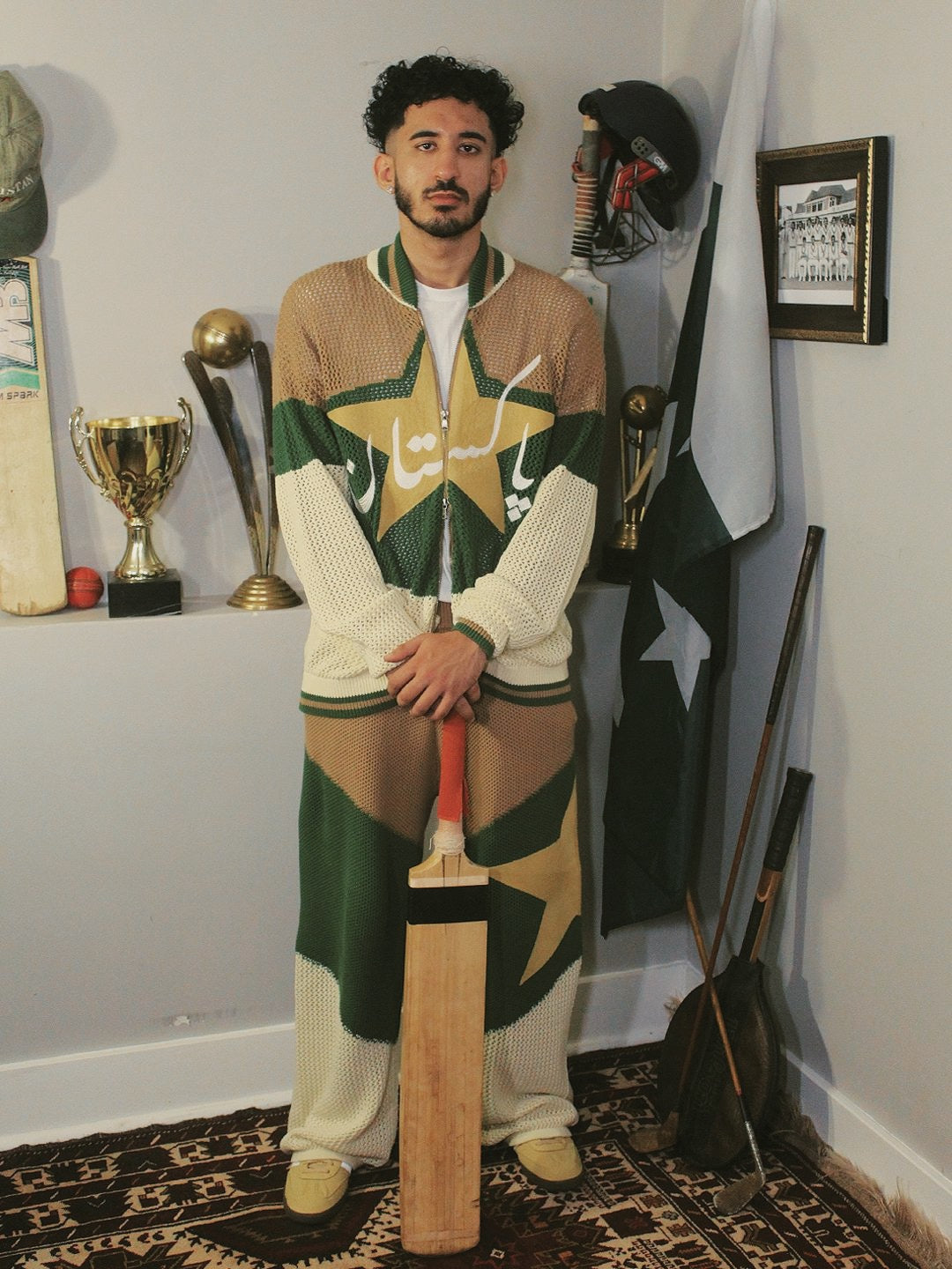 Crochet Knitted Pakistan Team Warm-Up Jacket