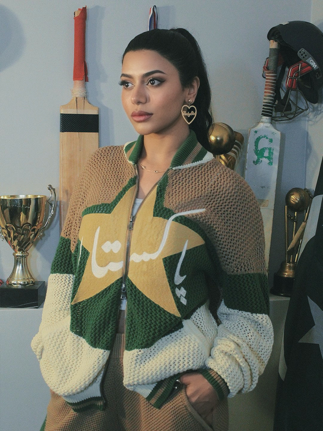 Ships Now | Crochet Knitted Pakistan Team Warm-Up Jacket