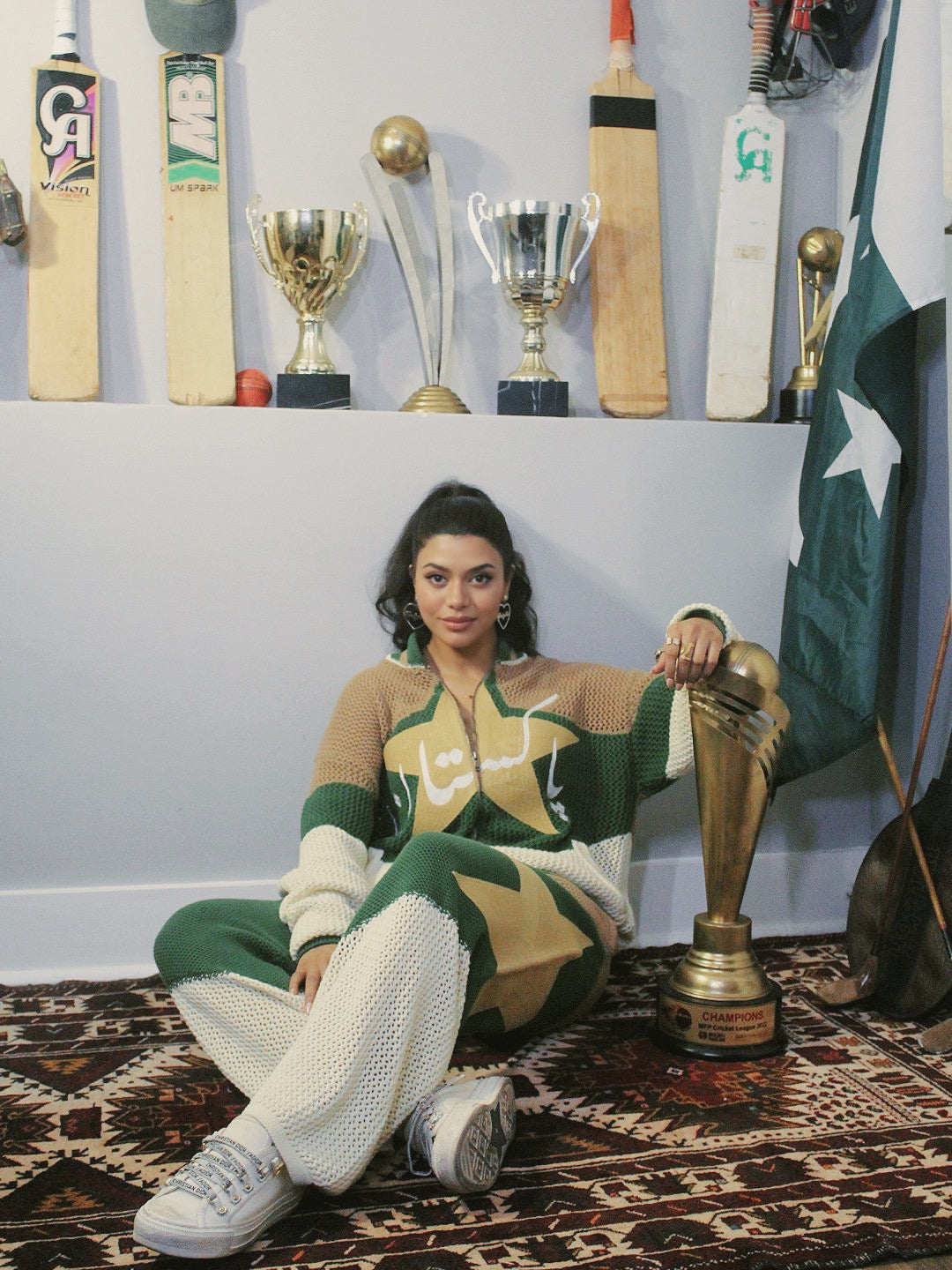 Ships Now | Crochet Knitted Pakistan Team Warm-Up Jacket