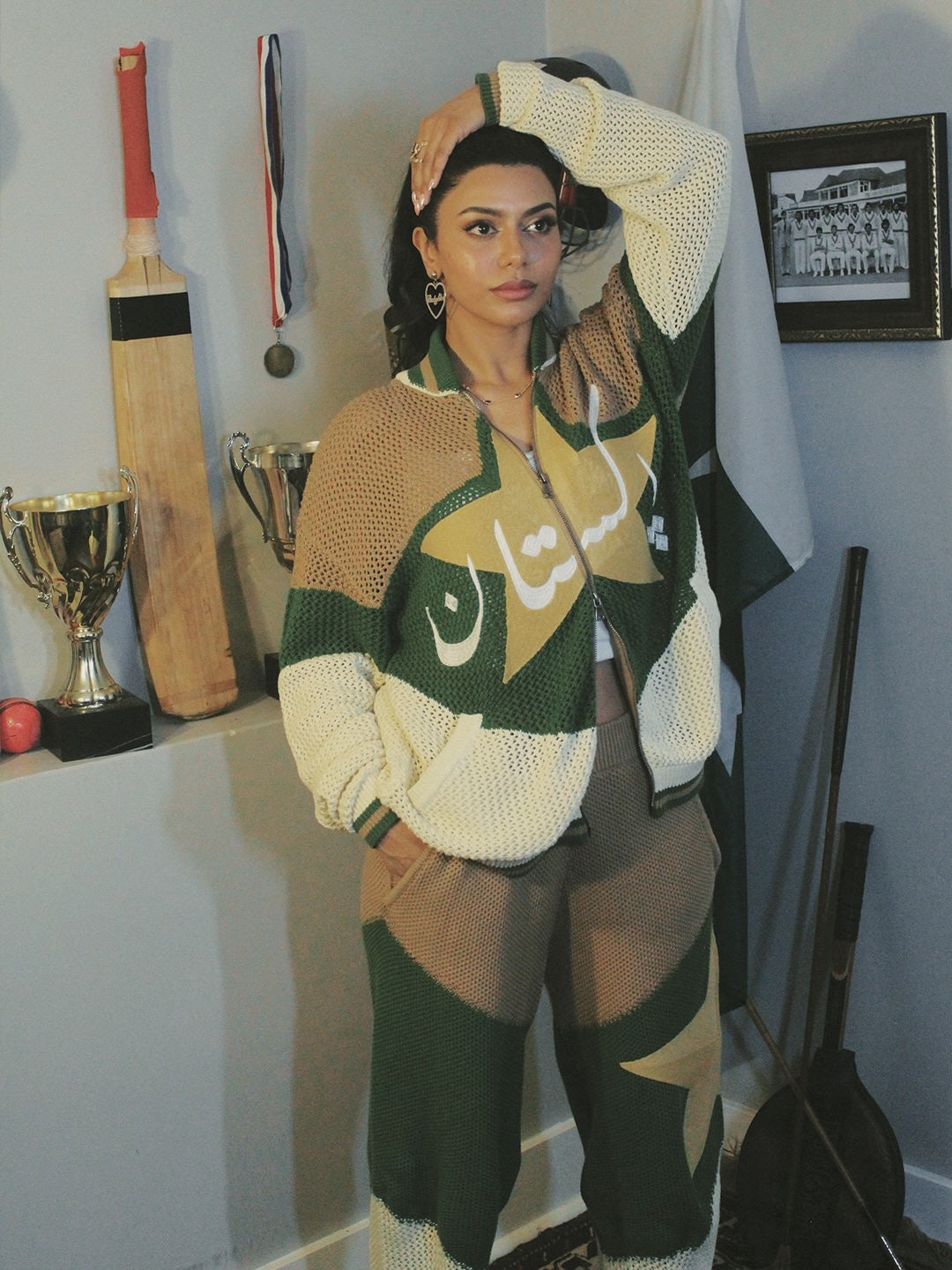 Ships Now | Crochet Knitted Pakistan Team Warm-Up Jacket
