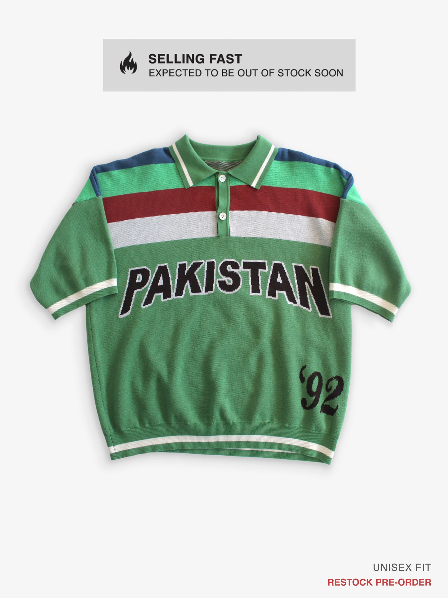 92' Legacy World Cup Jacquard Knit Pakistan Cricket Jersey