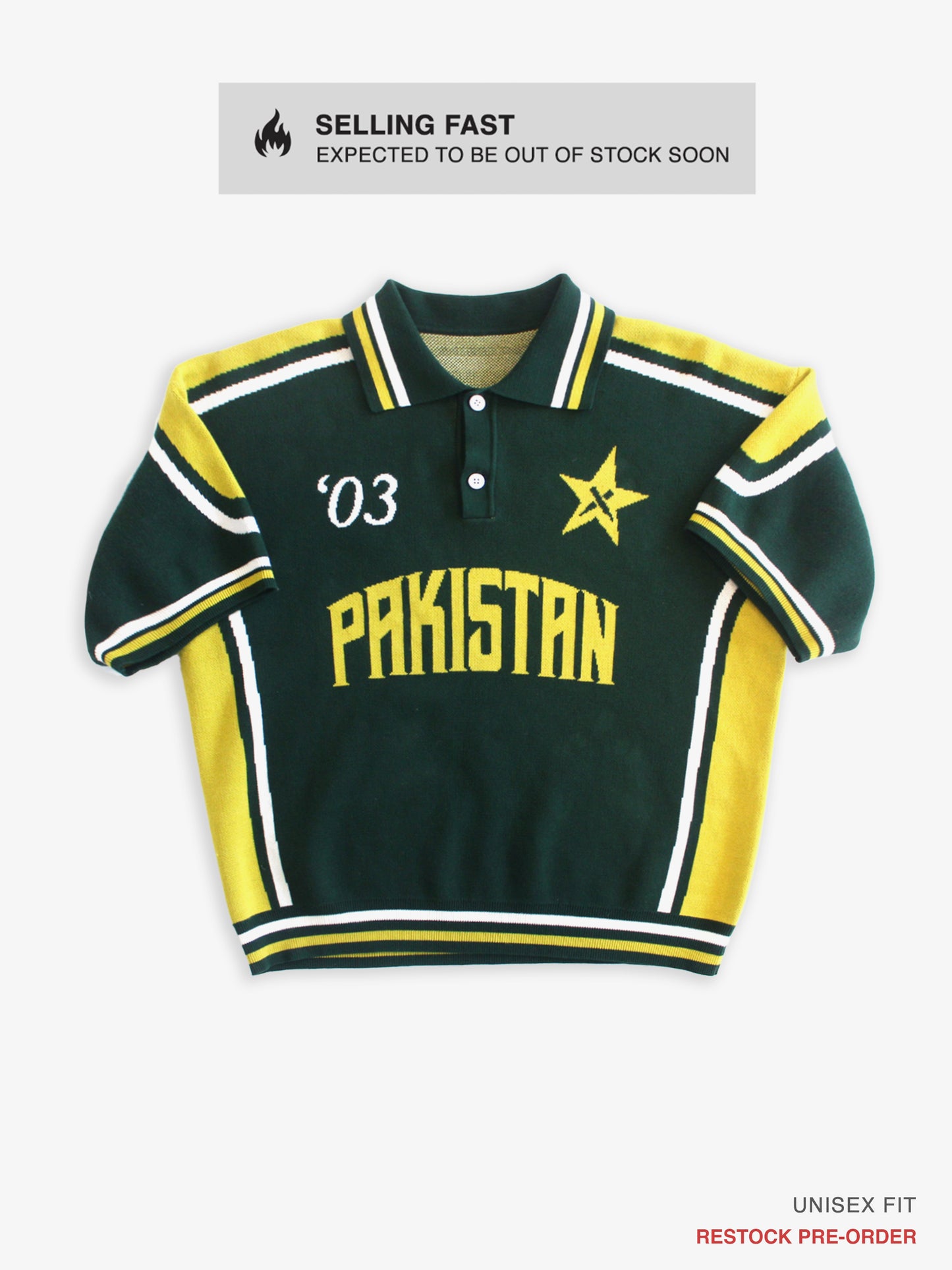 03' Legacy World Cup Jacquard Knit Pakistan Cricket Jersey