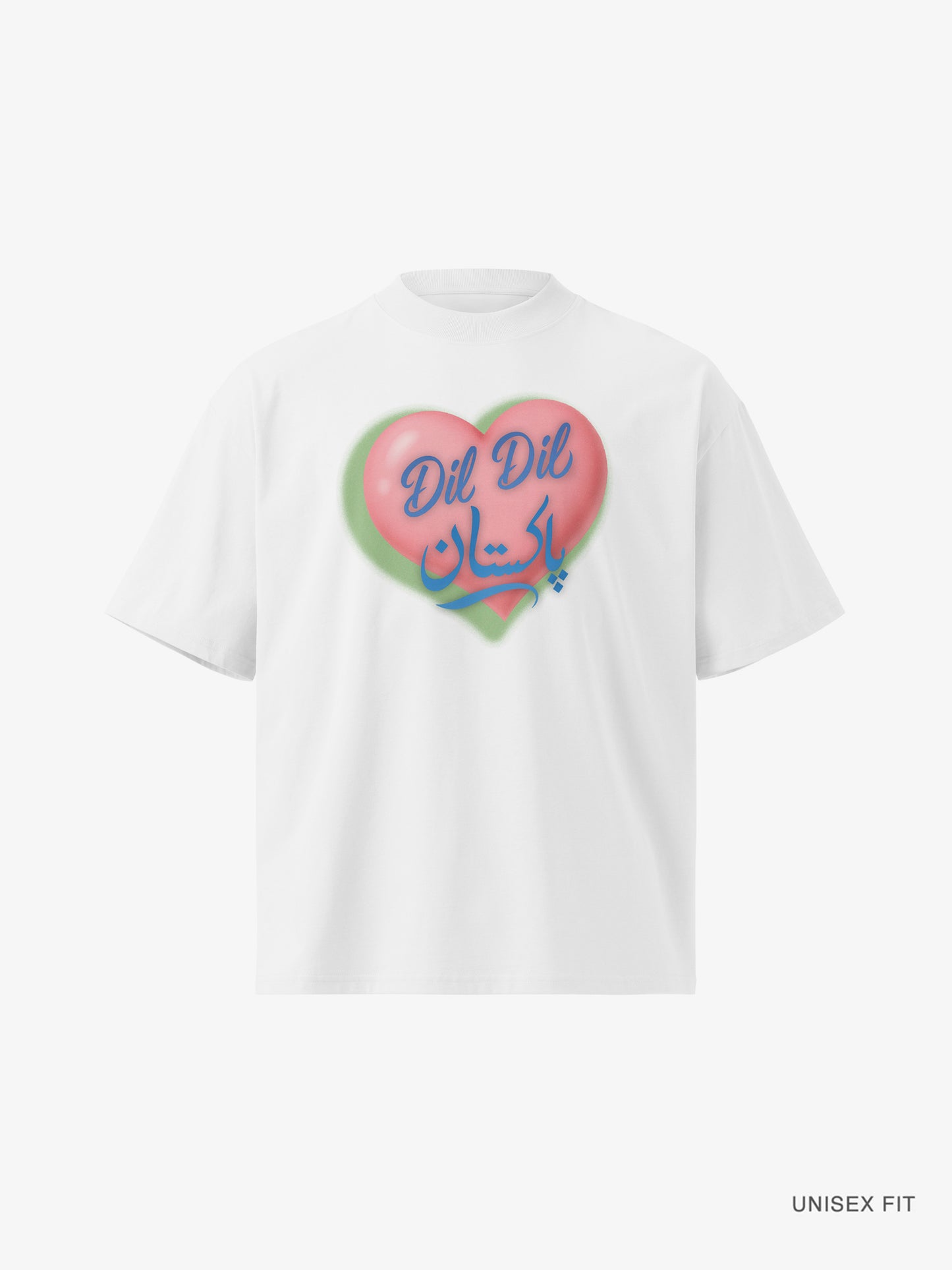 Premium Oversized | Air-Brush "Dil Dil Pakistan" Organic Cotton Tee