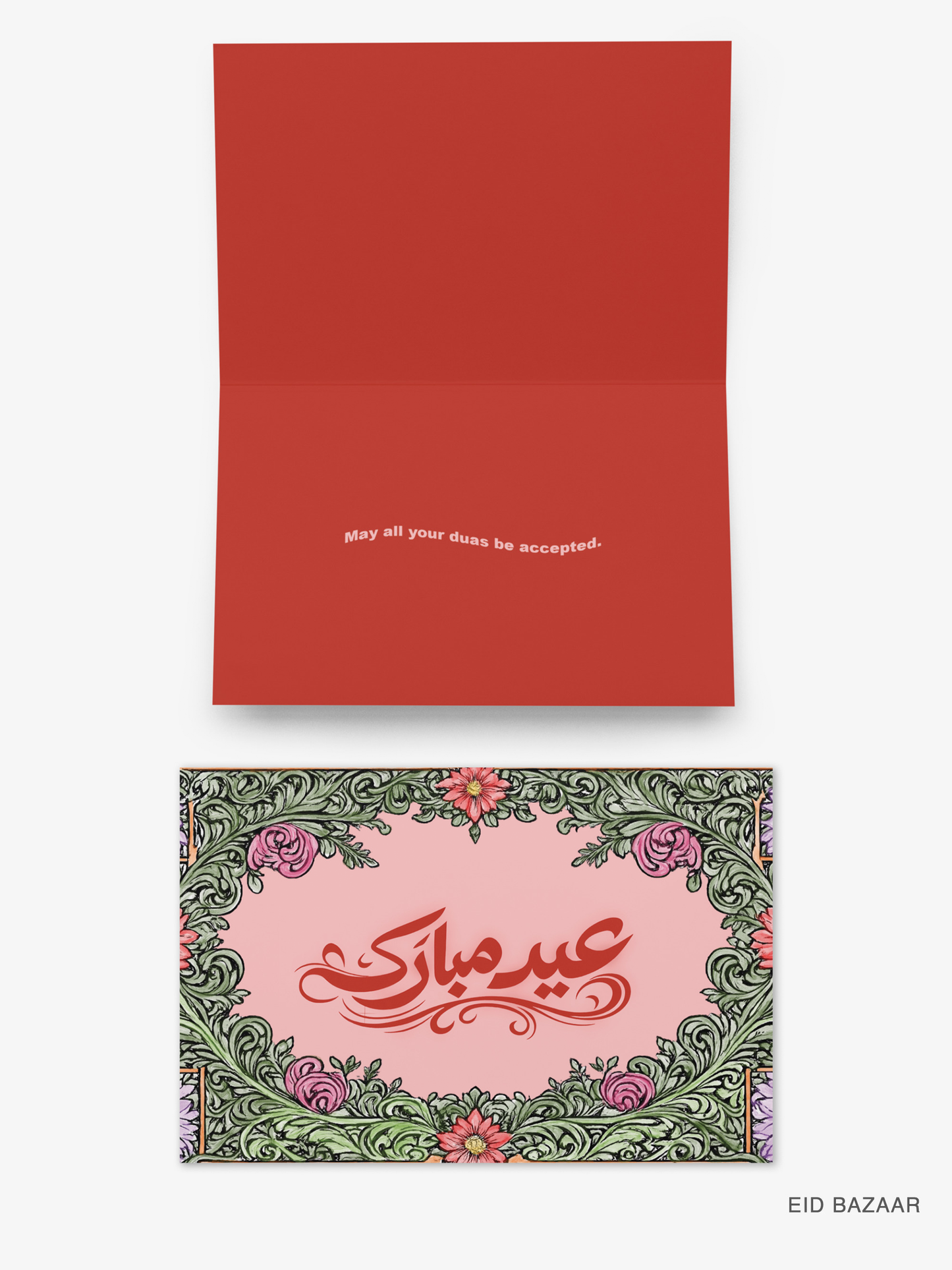 Funky Eid Mubarak Card: Pink Garden