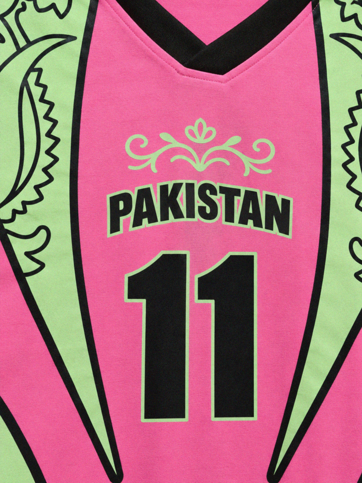 Goal Keeper LS Pakistan Motif Cotton Jersey: #11 Pink