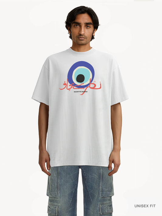 Premium Oversized | "Nazar Se Bachao" Evil Eye Organic Cotton Tee
