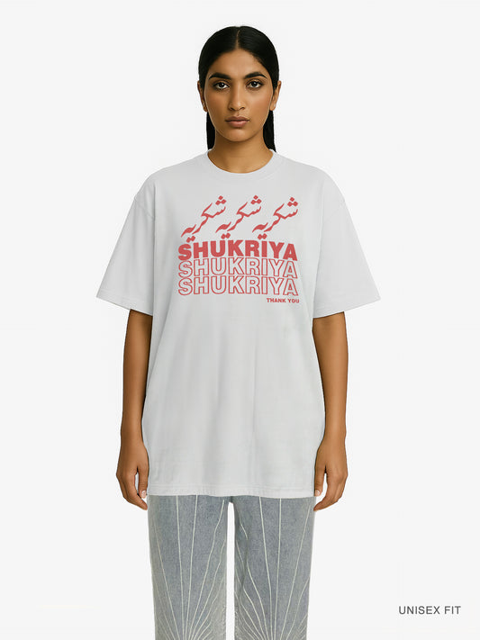 Premium Oversized | "Shukriya" Bazaar Thank You Organic Cotton Tee