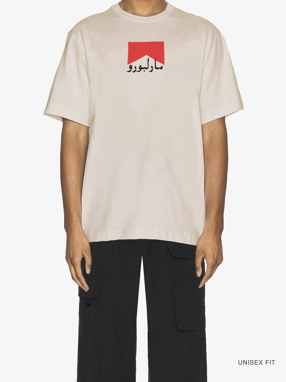 Merch | Red 100s "Sutta" Urdu Classic Tee : Sand