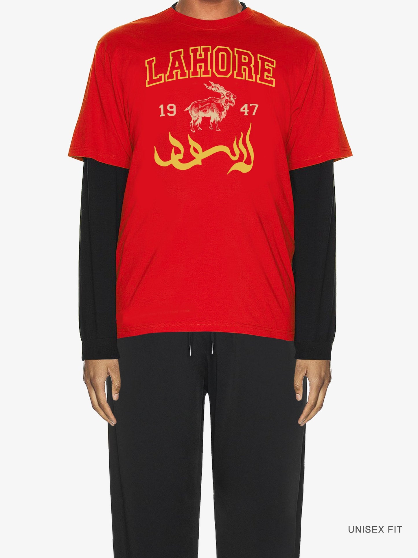 Garment Dyed | "Lahore Collegiate" Tee : Varsity Red