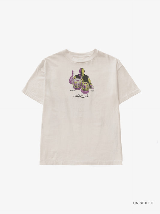 Merch | "Nusrat F. Ali Khan World Tour" Tee : Natural