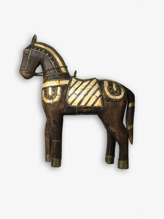 Vintage | Hand-Made Wooden Decorative Horse