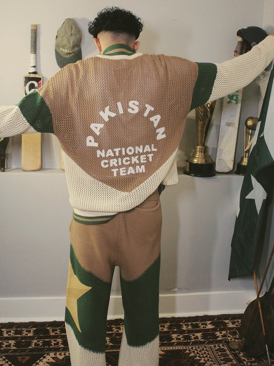 Restock Pre-Order | Crochet Knitted Pakistan Team Warm-Up Jacket (Aug)