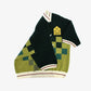 Club Patchwork Textured Knit Cricket Jersey: Green Checkered