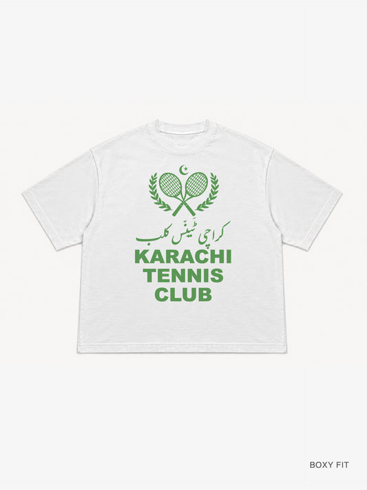 "Karachi Tennis Club" Boxy Tee