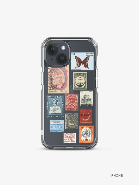 Pakistan Vintage Stamps Clear iPhone Case