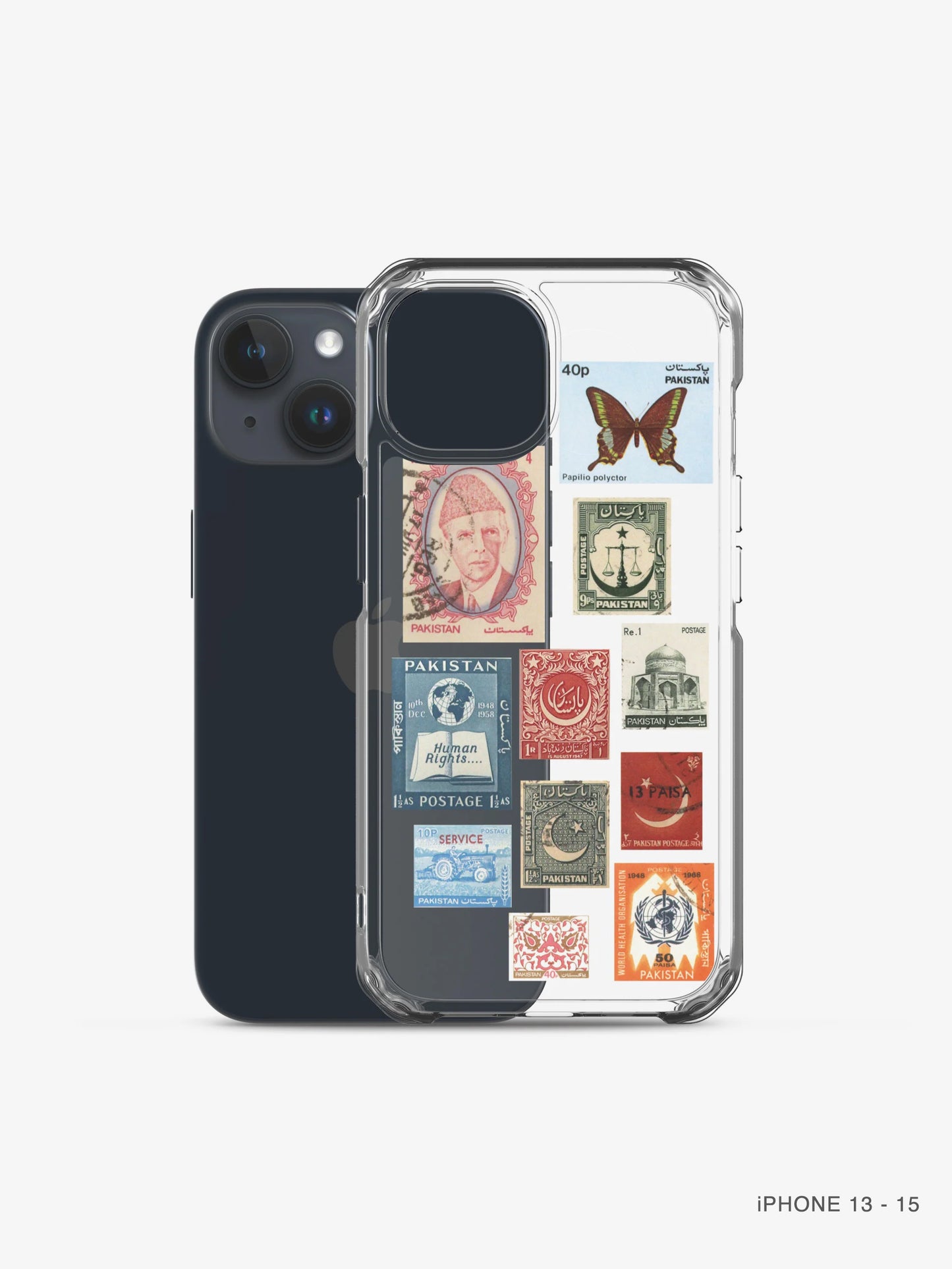 Pakistan Vintage Stamps Clear iPhone Case