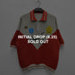 Club Patchwork Textured Knit Cricket Jersey: Red/Cream