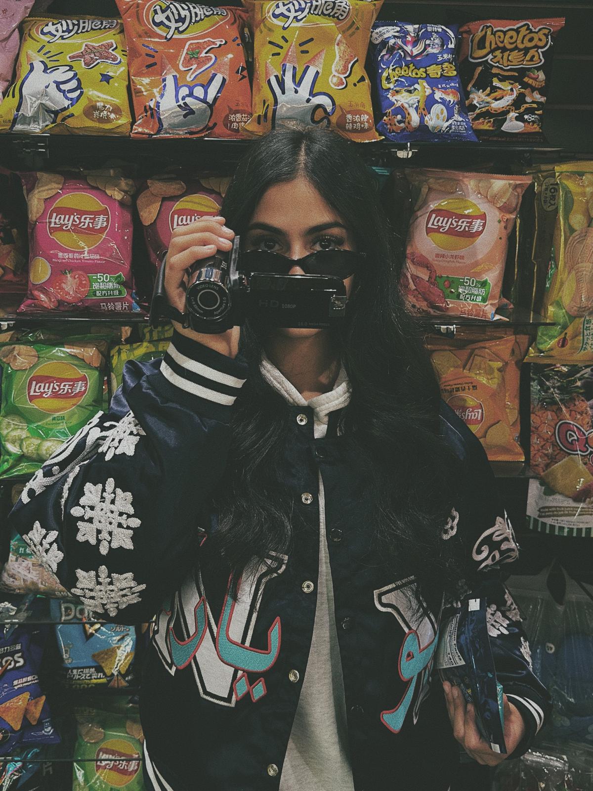 NY "Diaspora Yanks" Satin Baseball Jacket: Navy