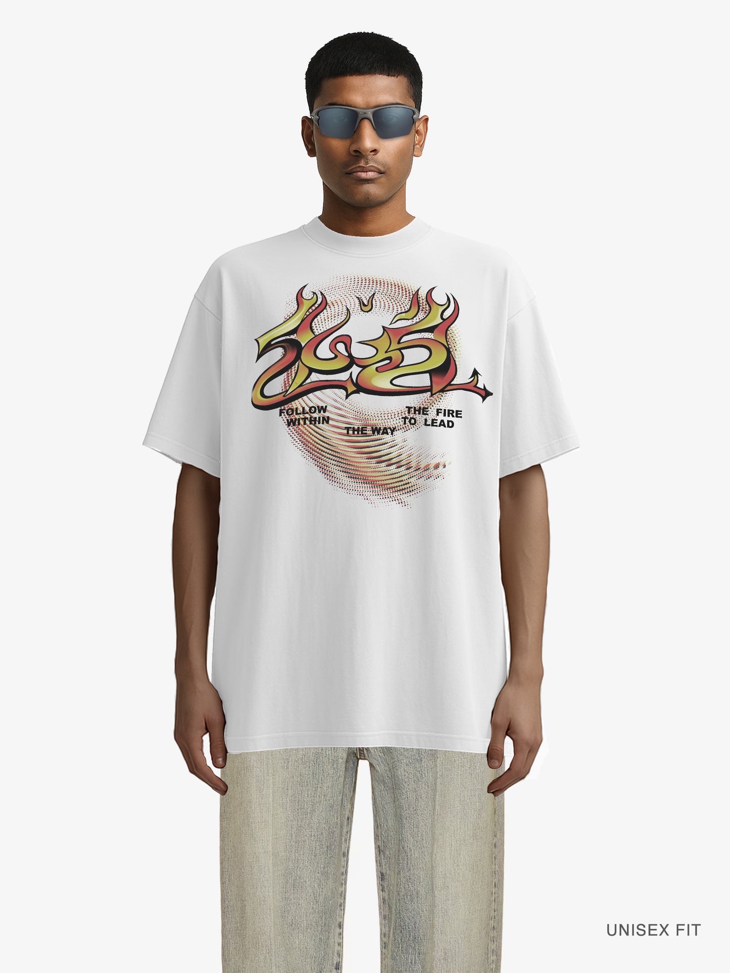 Premium Oversized | "Aagey Hi Aagey" Flames Organic Cotton Tee