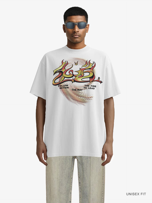 Premium Oversized | "Aagey Hi Aagey" Flames Organic Cotton Tee