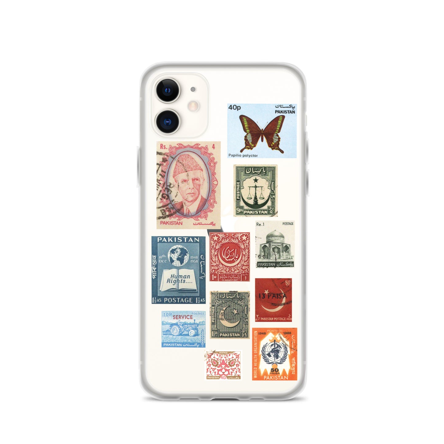 Pakistan Vintage Stamps Clear iPhone Case