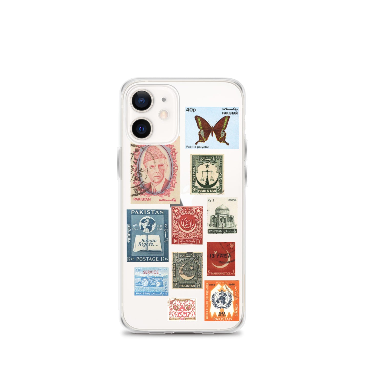 Pakistan Vintage Stamps Clear iPhone Case