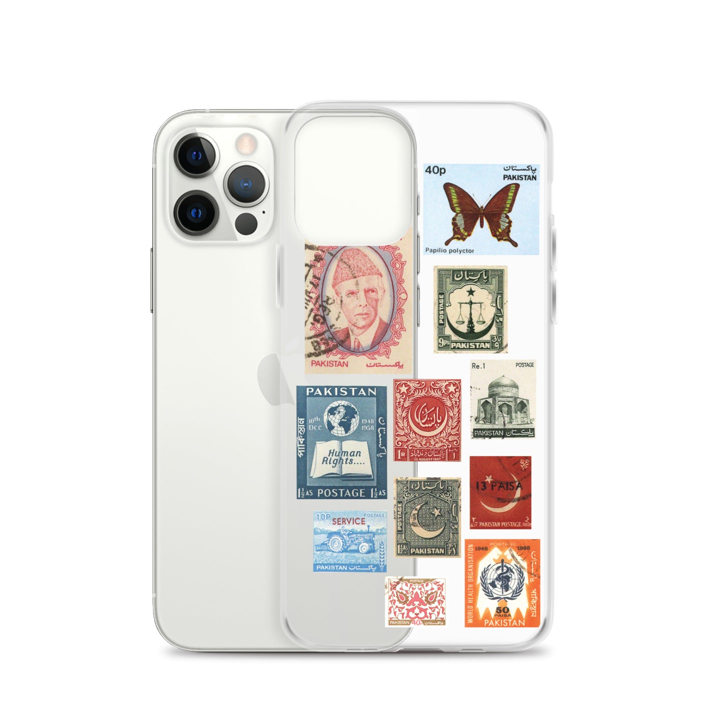 Pakistan Vintage Stamps Clear iPhone Case