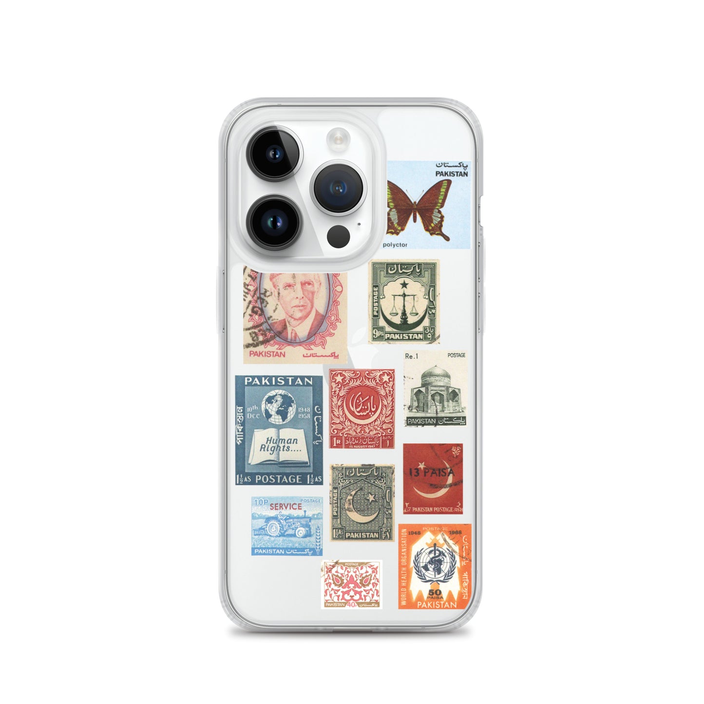 Pakistan Vintage Stamps Clear iPhone Case