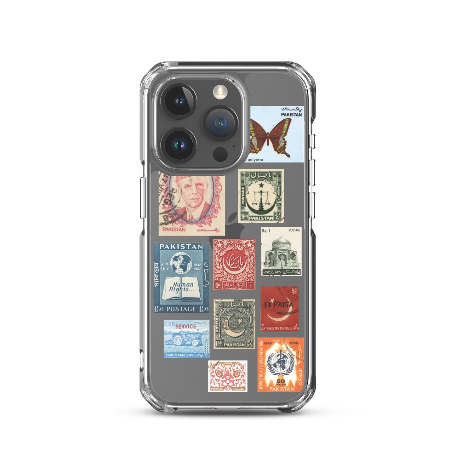 Pakistan Vintage Stamps Clear iPhone Case