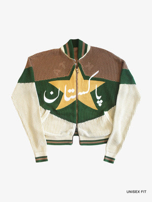Crochet Knitted Pakistan Team Warm-Up Jacket