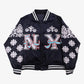 NY "Diaspora Yanks" Satin Baseball Jacket: Navy | Restock Pre-Order