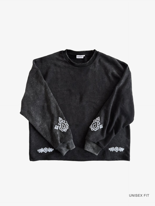 Washed French-Terry LS Top: Motif 001