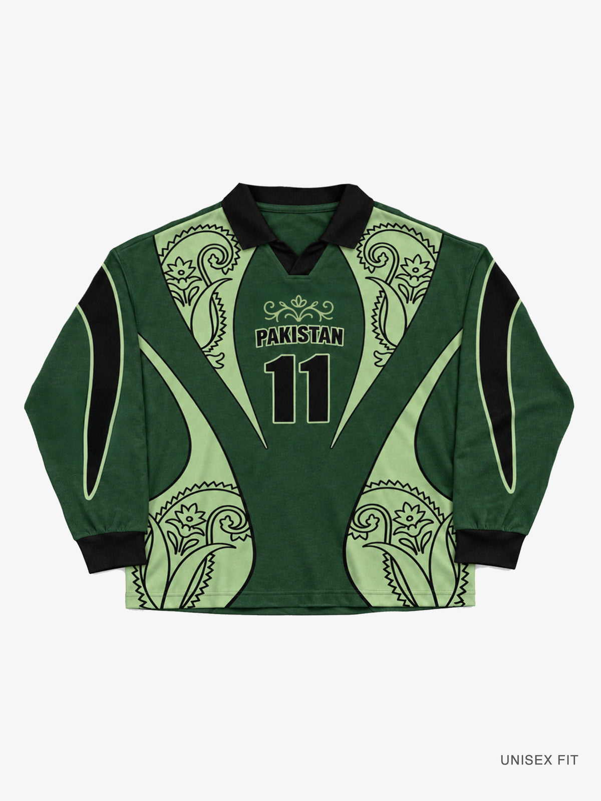 Goal Keeper LS Pakistan Motif Cotton Jersey: #11 Green