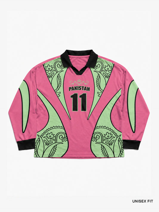 Goal Keeper LS Pakistan Motif Cotton Jersey: #11 Pink