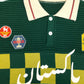 Club Patchwork Textured Knit Cricket Jersey: Green Checkered