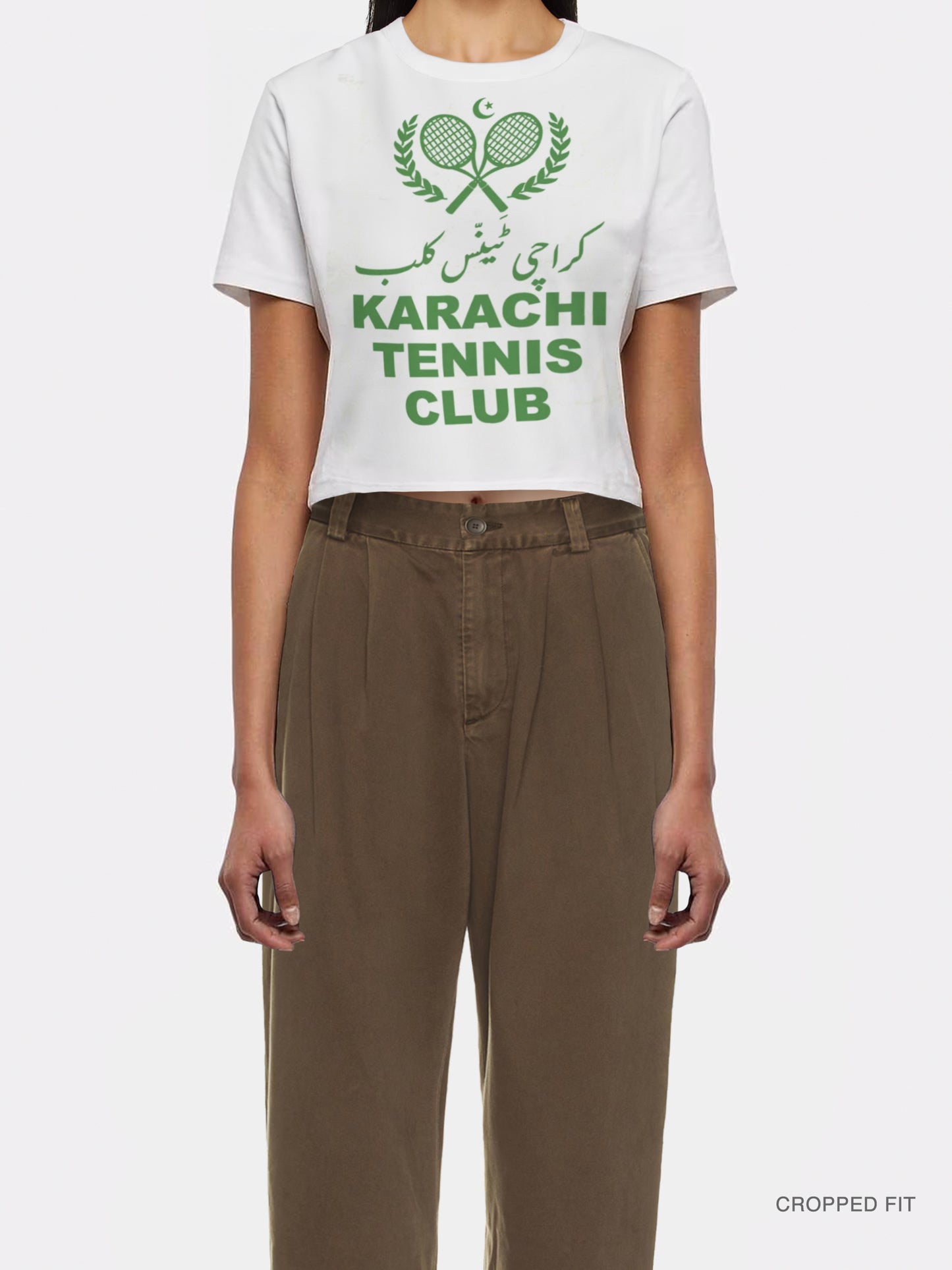 WMNS | "Karachi Tennis Club" Cropped Tee