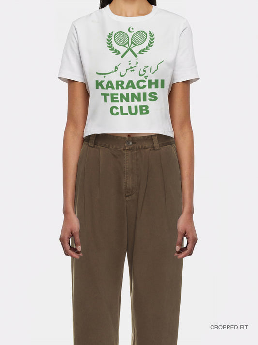 WMNS | "Karachi Tennis Club" Cropped Tee