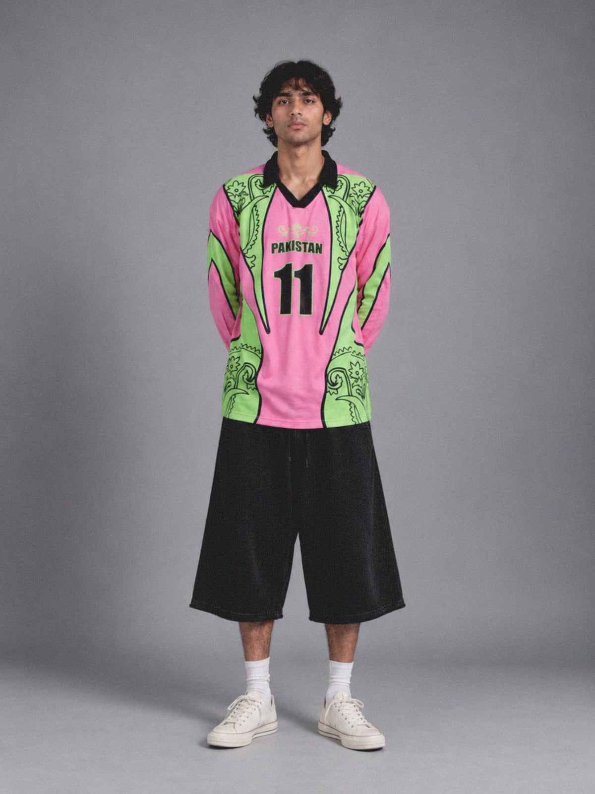 Goal Keeper LS Pakistan Motif Cotton Jersey: #11 Pink