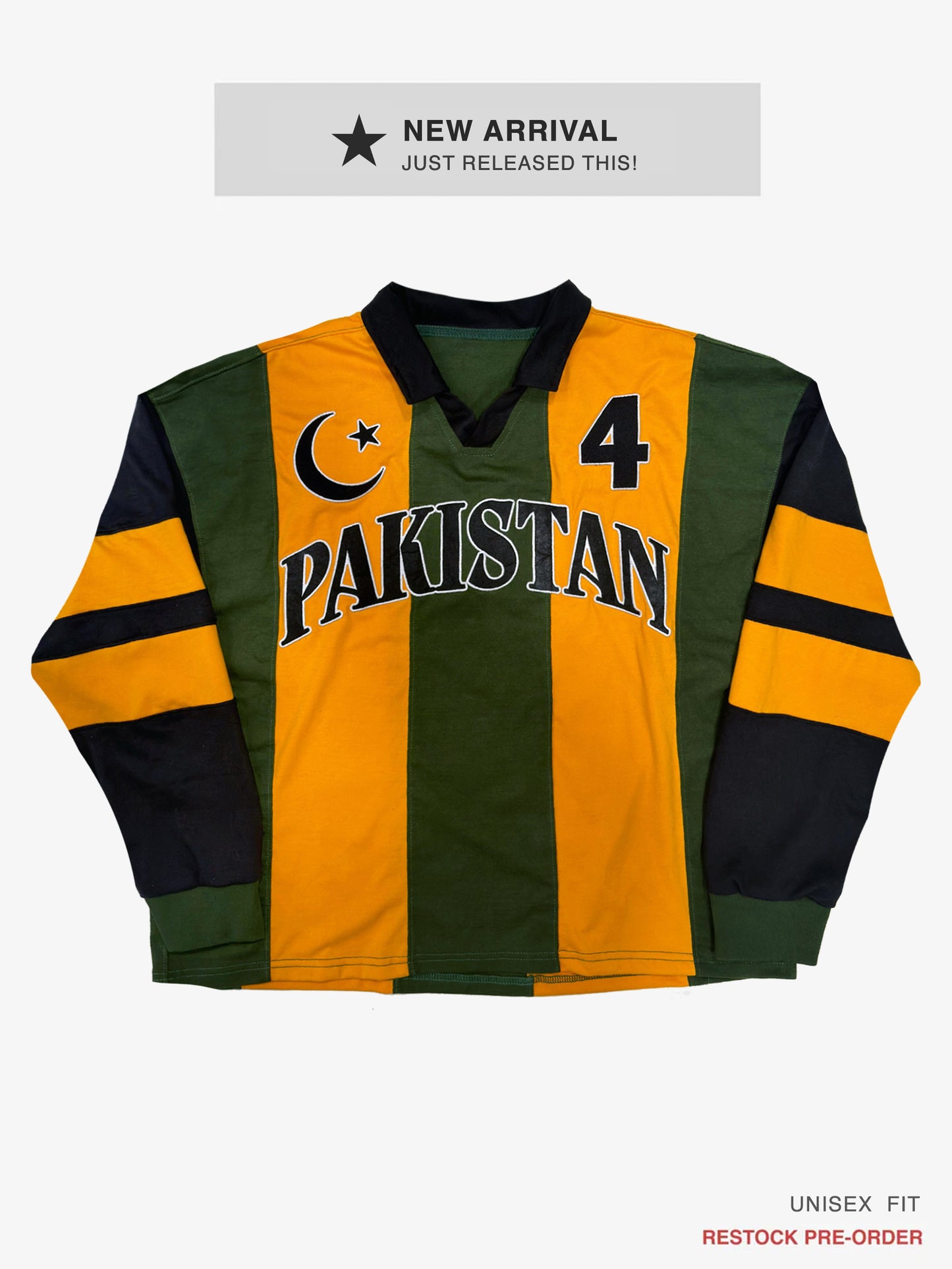 Goal Keeper LS Pakistan Striped Cotton Jersey: #4 | Restock Pre-Order