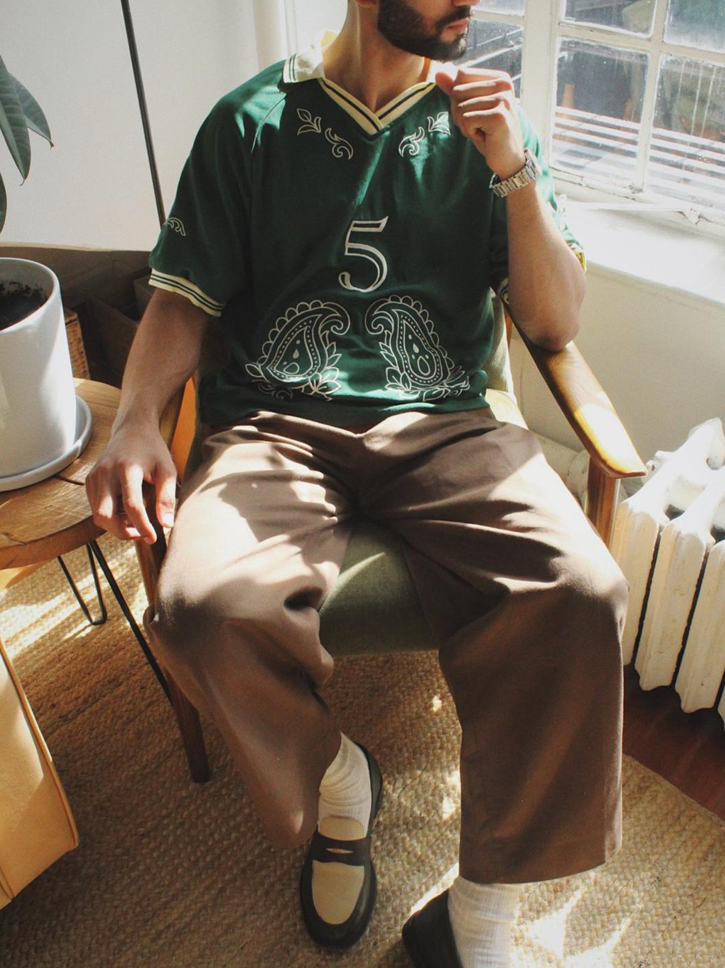 Embroidery Pakistan Paisley Soccer Jersey: #5