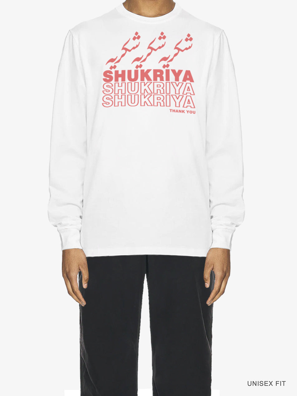 Long-Sleeve | "Shukriya " Bazaar Thank You Crewneck Tee