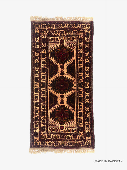 Vintage | Hand Knotted 3.8' x 6.5' Wool Area Rug